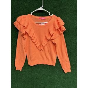 Lilly Pulitzer Marceline Ruffle Sweater Cantaloupe Size Medium